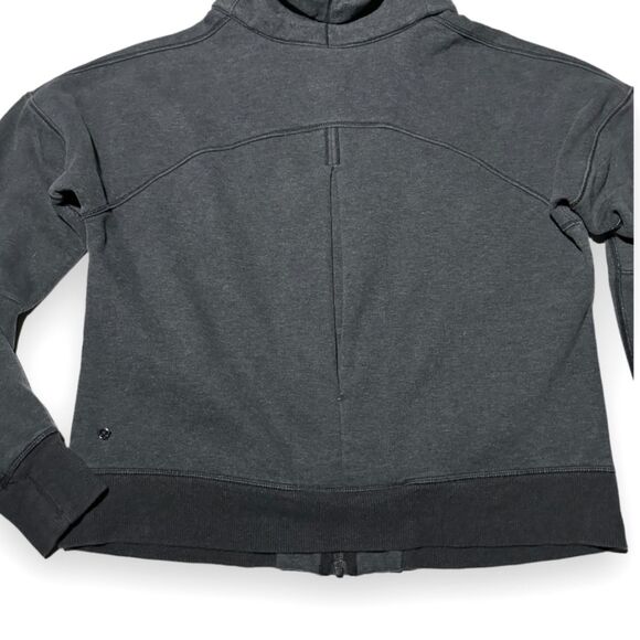 Lululemon Hug It Out Full Zip Sweater Funnel Neck Heathered Black/Grey 12 - Picture 7 of 16